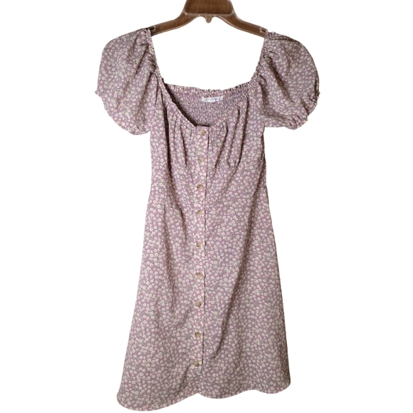 Bailey Blue Floral Puff Sleeve Button Front Dress Women’s Medium Cottagecore - Picture 4 of 5